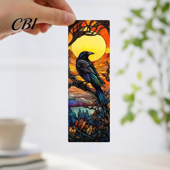 Rose Design Bookmark Stained Glass Flower Bookmark, Floral Acrylic Suncatcher Lightweight Plant Book Page Marker, Gifts for Bookish, Women Retro Style