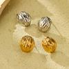 GEMCHIC Women's Textured Oval Geometric Stainless Steel Stud Earrings