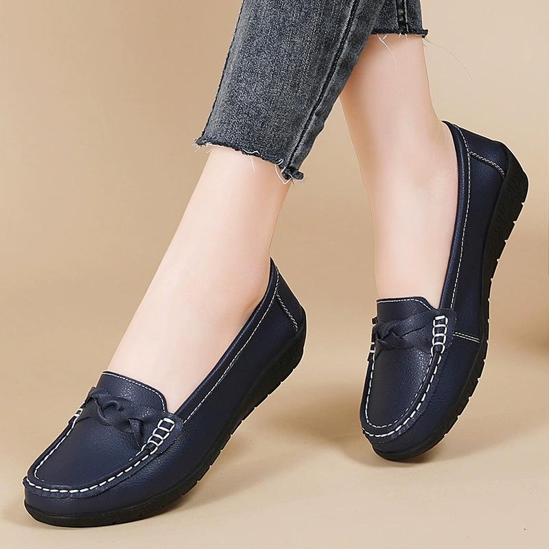 Spring and Autumn Nurse Shoes Casual Flat Heel Women's Single Shoes Peas Shoes Mother Shoes
