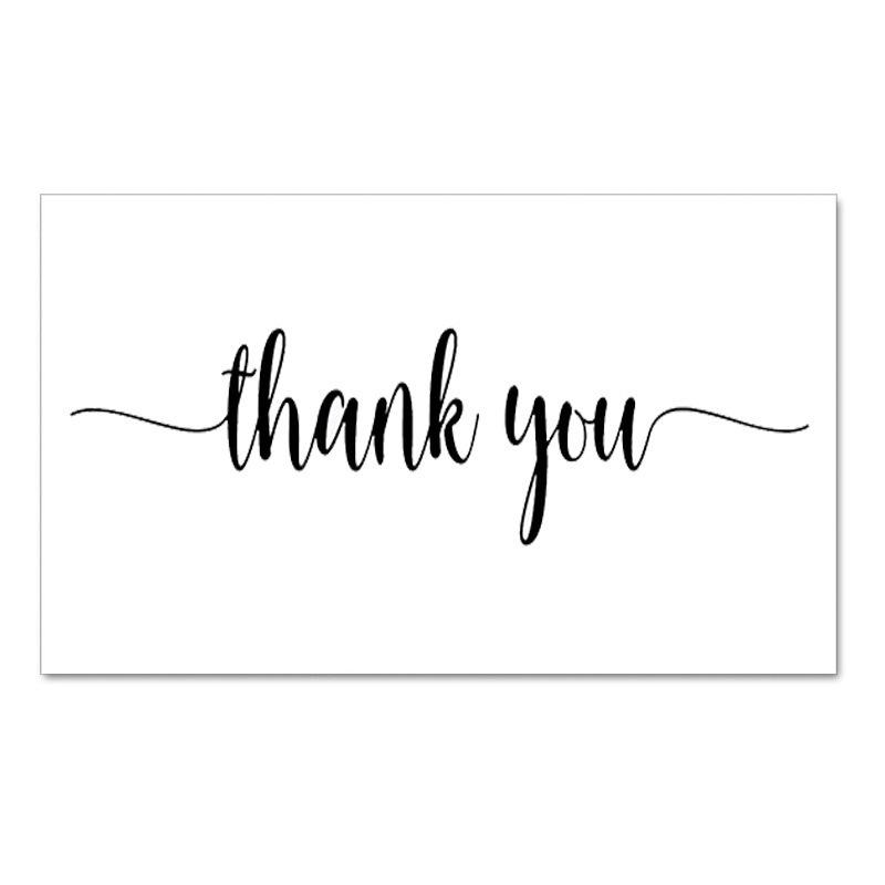 Black Thank You Greeting Cards, 50 Sheets/Pack
