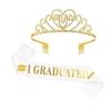 2024 Graduated Satin Sash Glitter Crown for Graduation Party Decoration Balloons Photo Booth Props Bachelor Graduated Supplies