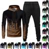 Mens Hooded Sports Tracksuit Unisex Two-Piece Running Outfits Long Sleeve Pullover Hoodies Sweatshirt+Sweatpants Set