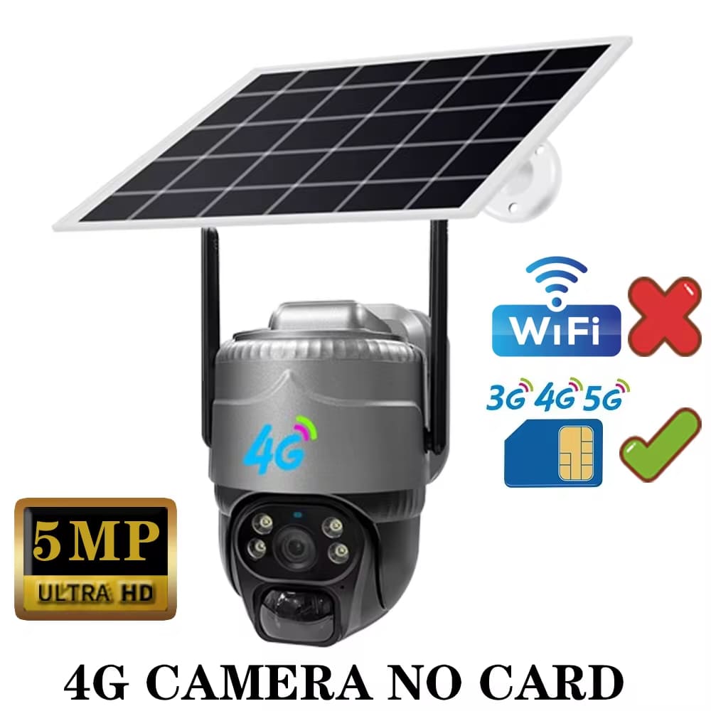 2024 V380 5MP WIFI /4G Камера Солнечная PIR Обнаружение человека Ночное видение Уличная Водонепроницаемая Безопасность Видео IP PTZ Камера Видеонаблюдение Монитор