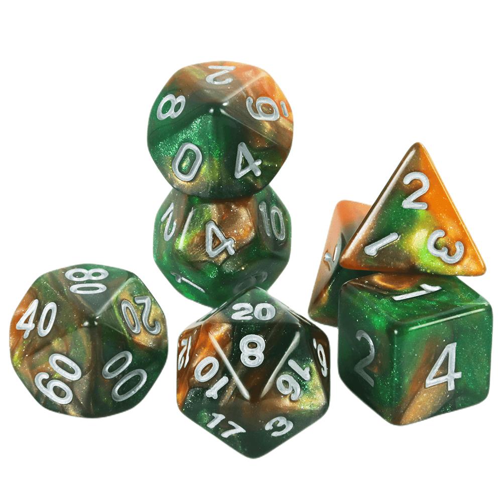 7 шт./набор многогранных D4-D20 блестящих многосторонних акриловых игральных костей для настольной игры DND RPG, аксессуары