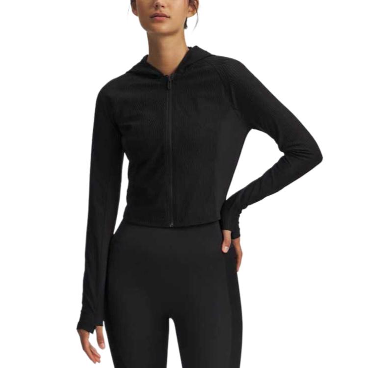 Under Armour Эластичная однотонная куртка-толстовка на молнии женская куртки Глубокий черный 6011036-008