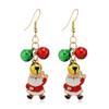 Colorful Christmas Earrings: Santa Claus & Snowman Pendants