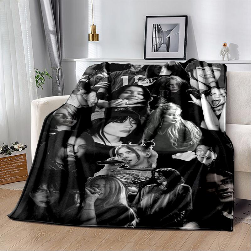 3D Хит Меня Сильно и Мягко Билли Айлиш Певица Мягкое Фланелевое Одеяло для Кровати Спальни Дивана Пикника, Плед для Покрытия Подарок Дети
