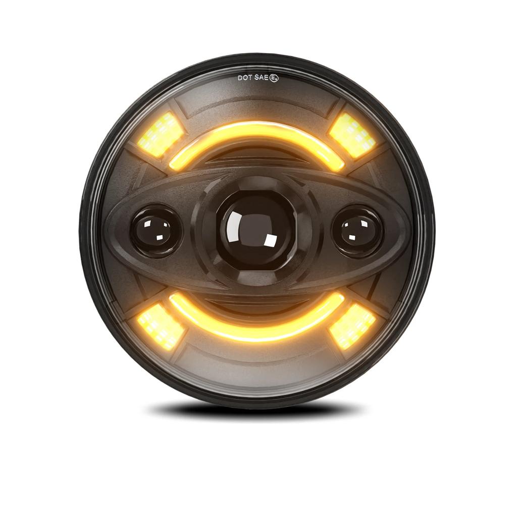 2pcs 7 Inch LED Headlights with Hi/Lo Beam DRL and Turn Signal Waterproof 7 Inch Round Headlights