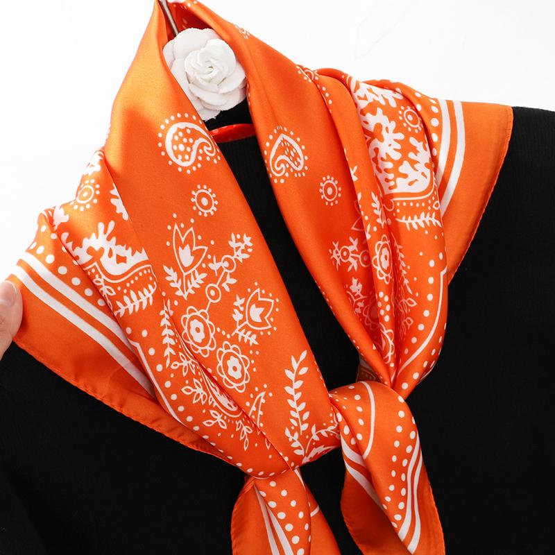 Fashion Print Silk Hairbands Scarf Women Spring New Elagant Floral Bandana Neck Kerchief Head Bands Foulard Female Scarfs