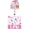 Pink Glitter Retractable ID Holder Alligator Clip Name Cards Holders  Identification Tags