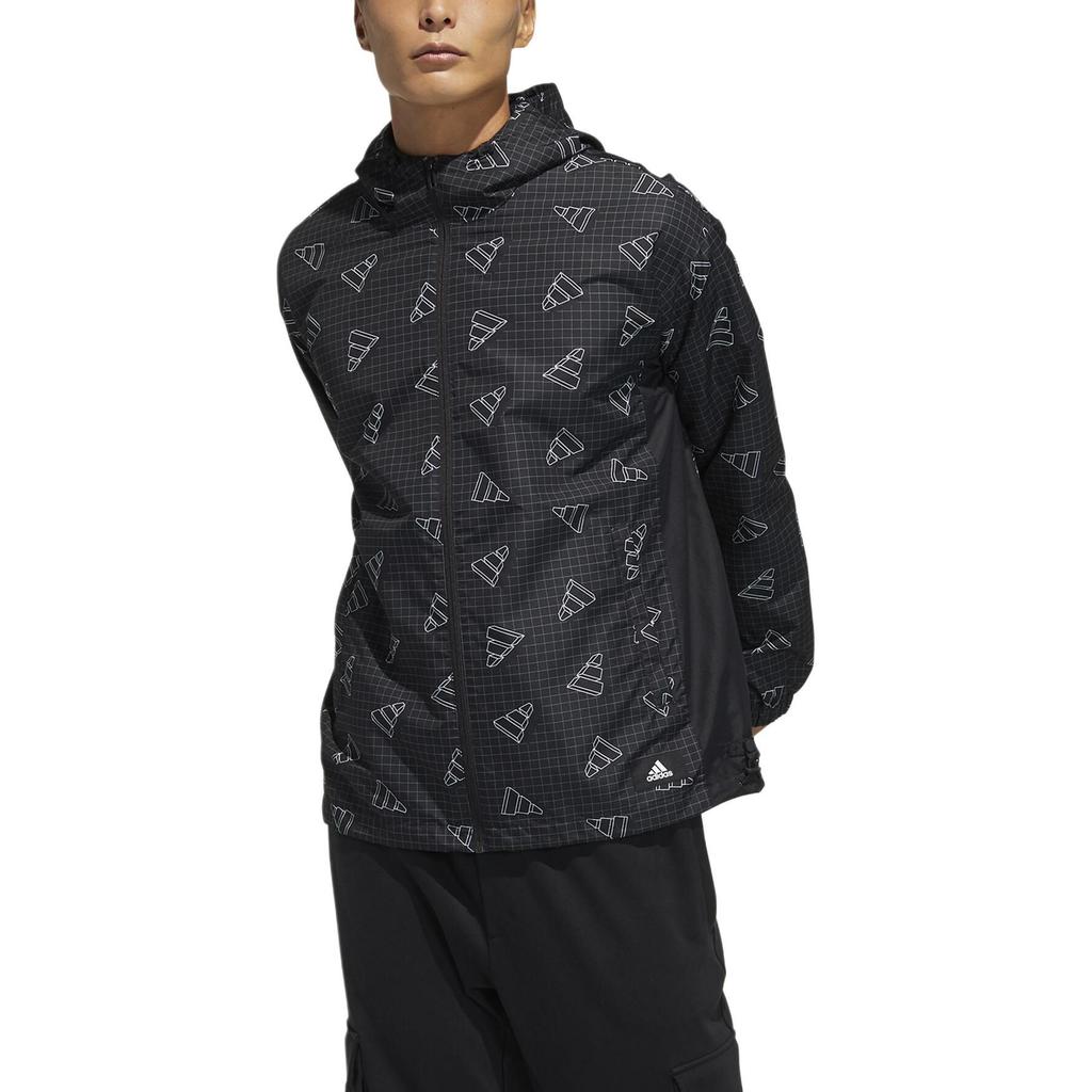 adidas Куртки Мужские Черные С Капюшоном Несъемным Средней Длины GP1825
