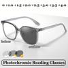 Neutral Fashion Photochromic Hyperopia Glasses High-Definition Anti-Blue Light Presbyopia Glasses Trendy Reading Glasses To +4.0