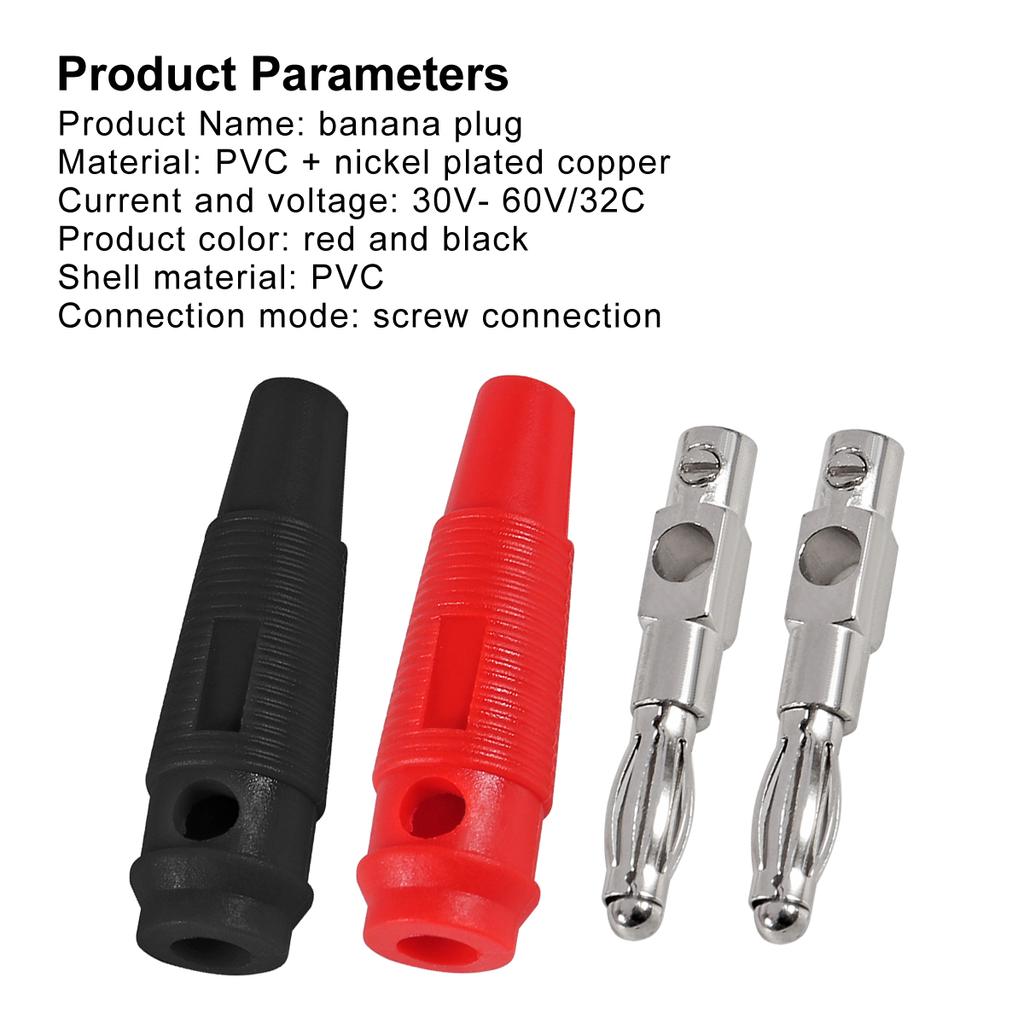 10Pcs 32A High Current Screw Type 4mm Banana Plugs Male Stackable Connector Speaker Cable Adapter 4mm High Current Banana Plugs