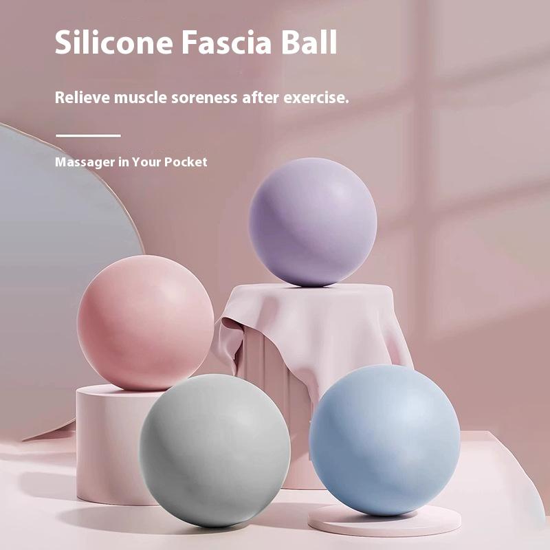 Solid Silicone Yoga Ball 63mm Deep Tissue Massage Ball for Myofascial Release/Foot Massage/Pilates Fitness