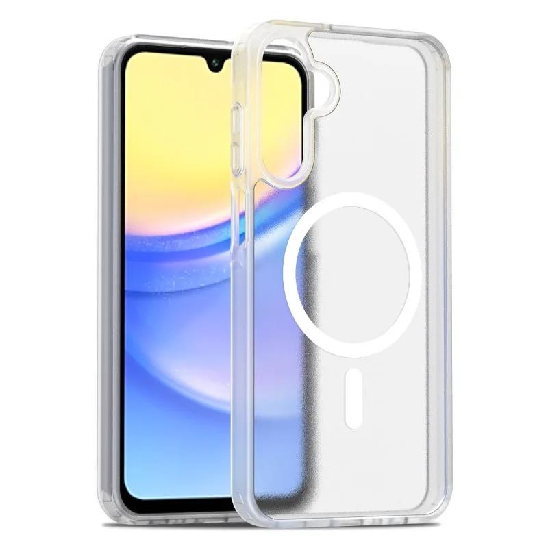 Магнитный матовый полупрозрачный противоударный чехол из поликарбоната для Samsung A56 A36 A26 A16 A06 A55 A35 A25 A15 для чехла для беспроводной зарядки Magsafe