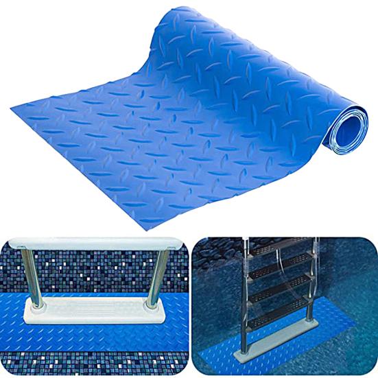 Pool Ladder Mat Non-Slip Texture Flexible Step Mat Easy To Store Cuttable Protective Pool Liner Pad Stairs Stability Cushion Protector for Pool Ladder