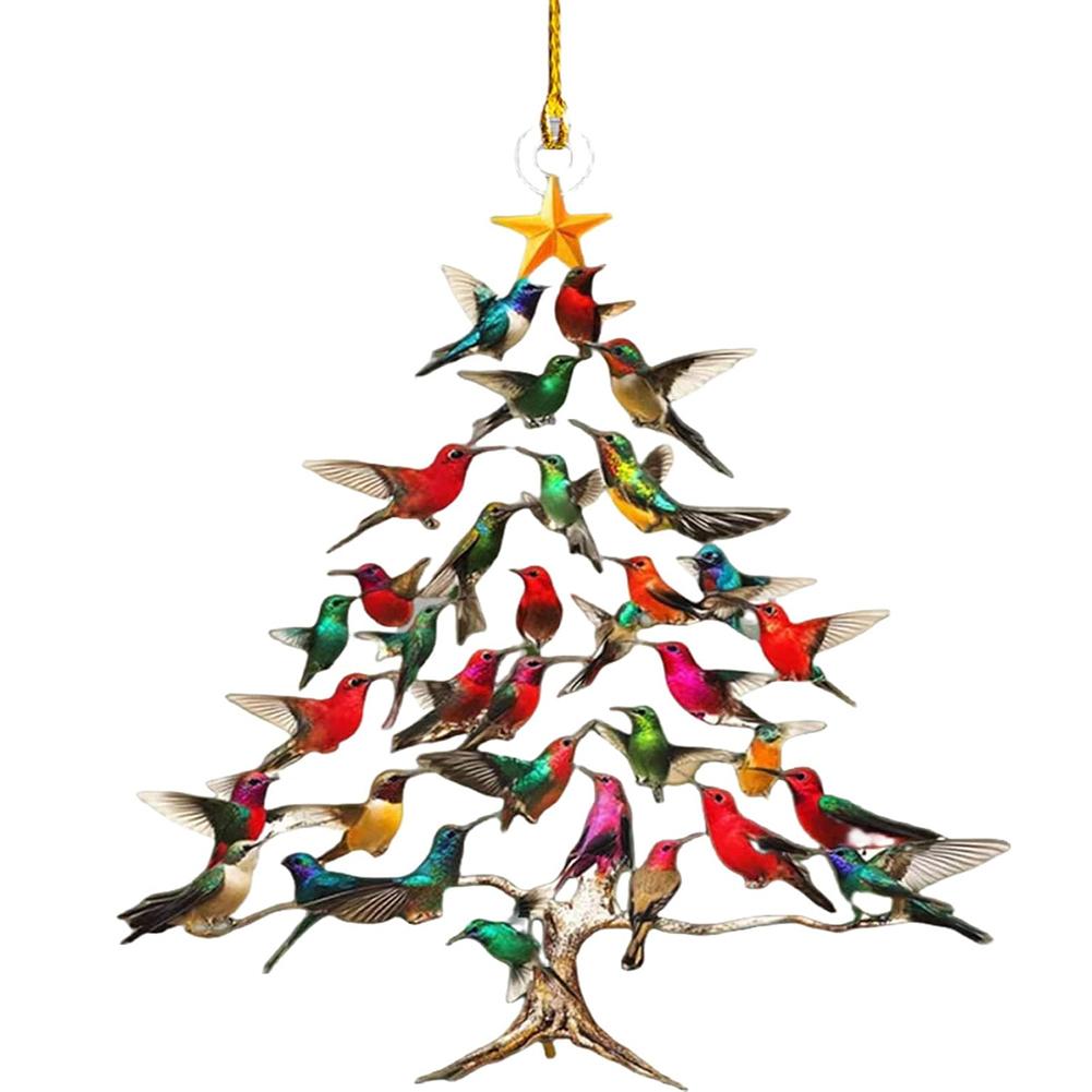 Колибри Рождественское украшение Красочный Стек Птица Имитация Птицы Декоративная Подвеска Подвесные Украшения на Елку Рождественский Декор