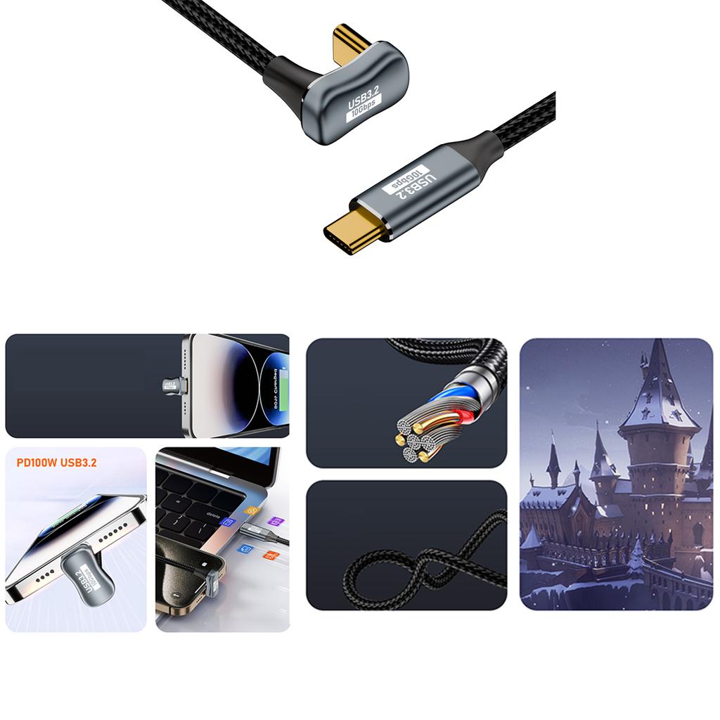 Высокоскоростной USB C на USB C Зарядный кабель USB3.2 Gen2 10 Гбит/с Линия передачи данных Поддерживает OTG Проекцию экрана