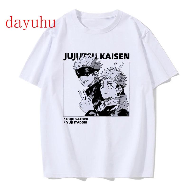 Футболка Unisexga Японская аниме-футболка Jujutsu Kaisen Gojo Satoru Топы Футболки с рисунком Yuji Itadori Крутая футболка Unisex 90-х Unisex