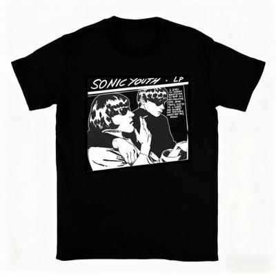 Летняя футболка Sonic Youth Мужская Женская Повседневная Харадзюку Чистый Хлопок Ретро С Коротким Рукавом Веселый Уличный Модный Топ