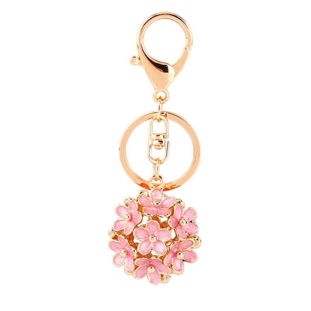 Cute Crystal Rhinestone Flower Keyring Keychain Charm Pendant Bag Purse Car Gift
