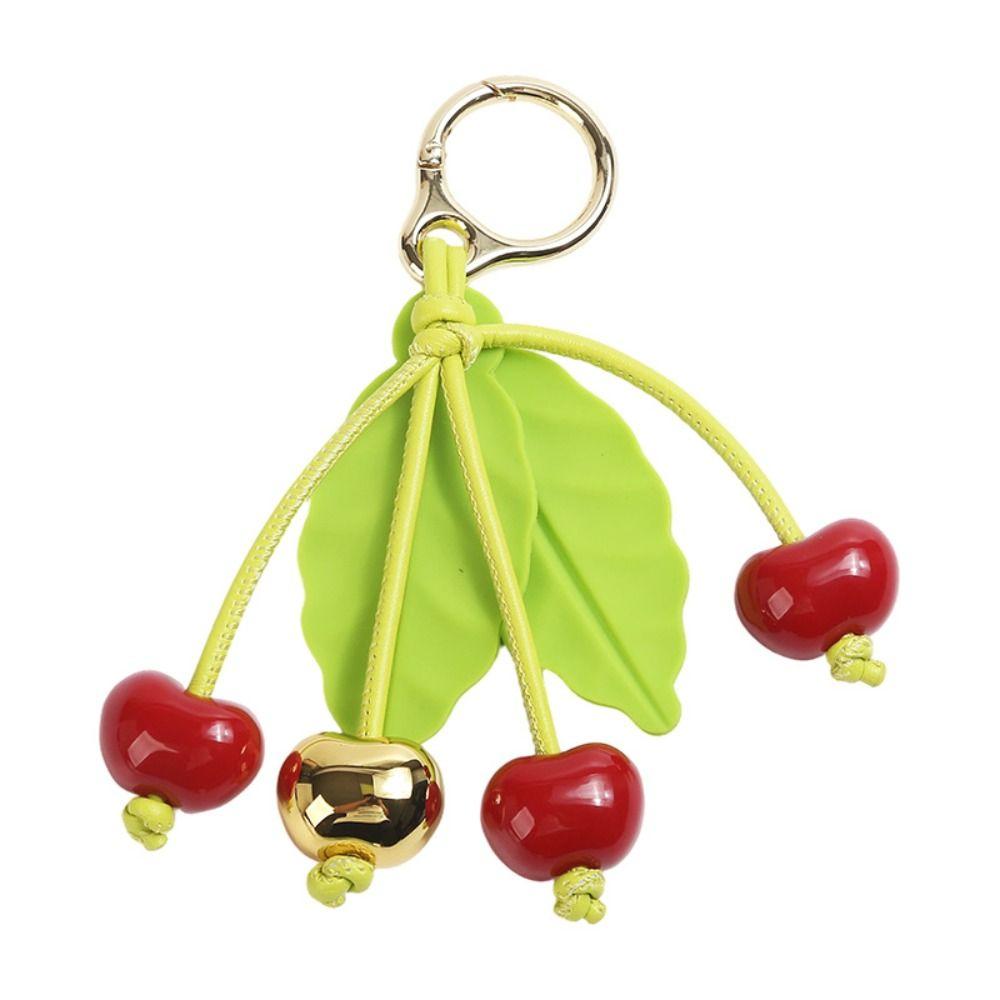 Pu Leather Fruit Bag Charm Elegant Bag Pendant Cute Cherry Keychain  Summer