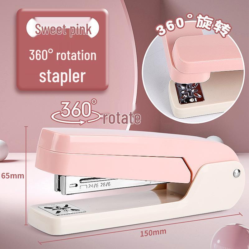 Stylish 360° Rotating 12-Gauge Labor-Saving Stapler for Office & Student Use