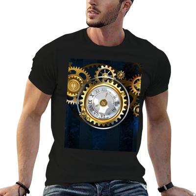 Футболка Steampunk Watches And Bulbs Хлопковая футболка Упаковка футболок для унисекса Графическая забавная футболка для унисекса Хлопок 100% Футболка