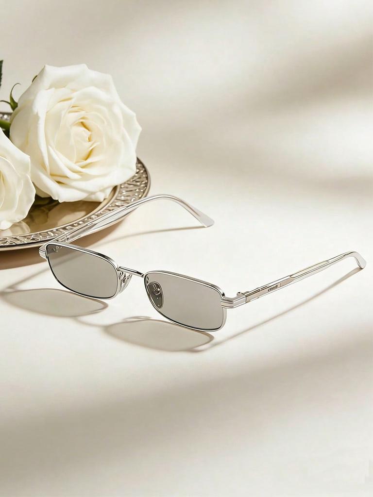 Prada Серебристые прямоугольные солнцезащитные очки SPRB54E