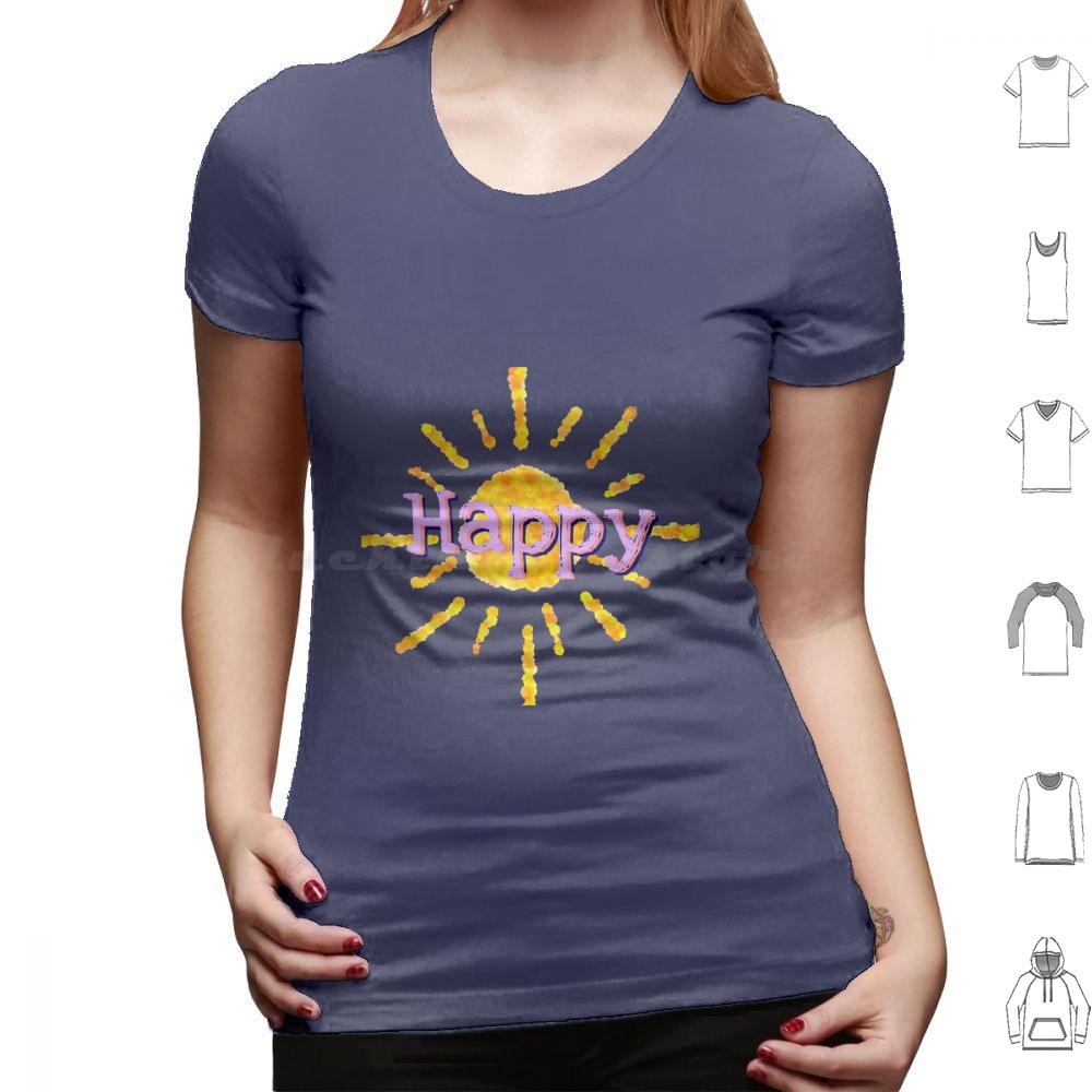 Happy T Shirt 6xl Cotton Cool Tee Happy Happiness Sun Sunshine Joy Color Colorful Beautiful
