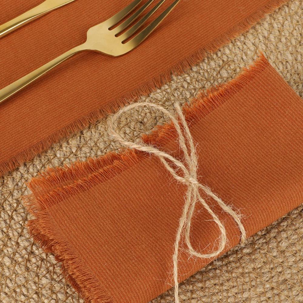 50PCS Handmade Cloth Napkins Large 42x42cm Cotton Napkins with Tassels Delicate Soft Washable for Dinners Parties Wedding Decor