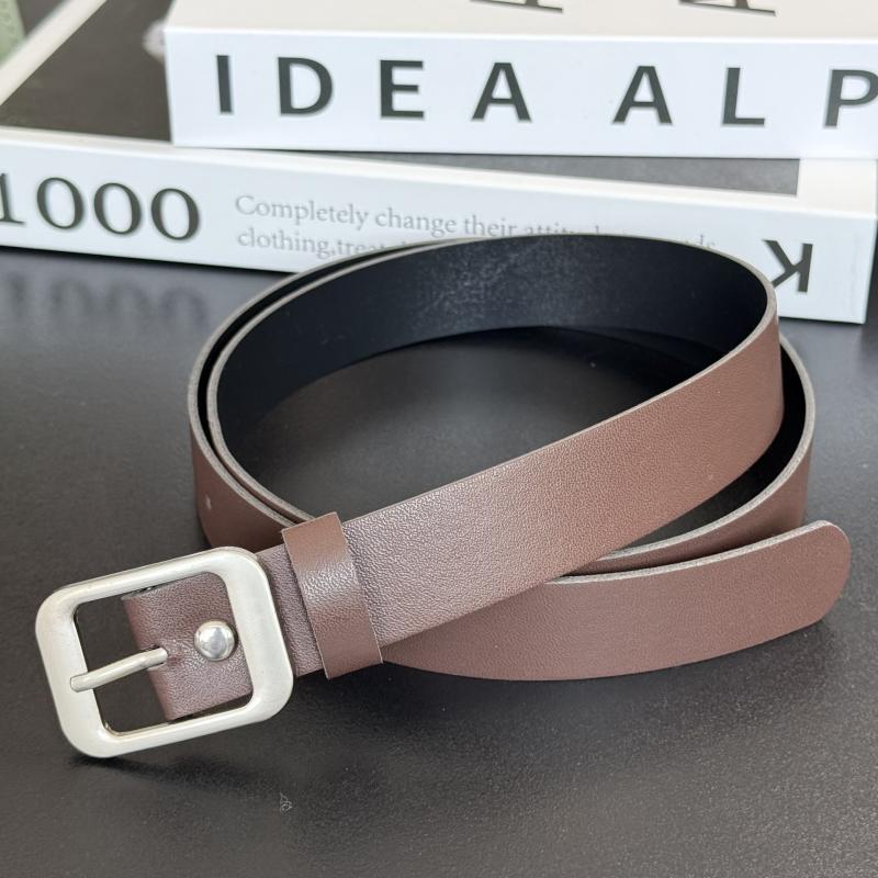 Мода ПУ Кожа 102 см Длина 2,4 см Ширина Серебряная Квадратная Металлическая Пряжка Женские Ремни Под Платье И Джинсы Женский Пояс