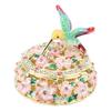 Round   Pattern Enameled Jewelry Box Decorative Metal Trinket Box Vintage Jewelry   for Desktop and Bedroom