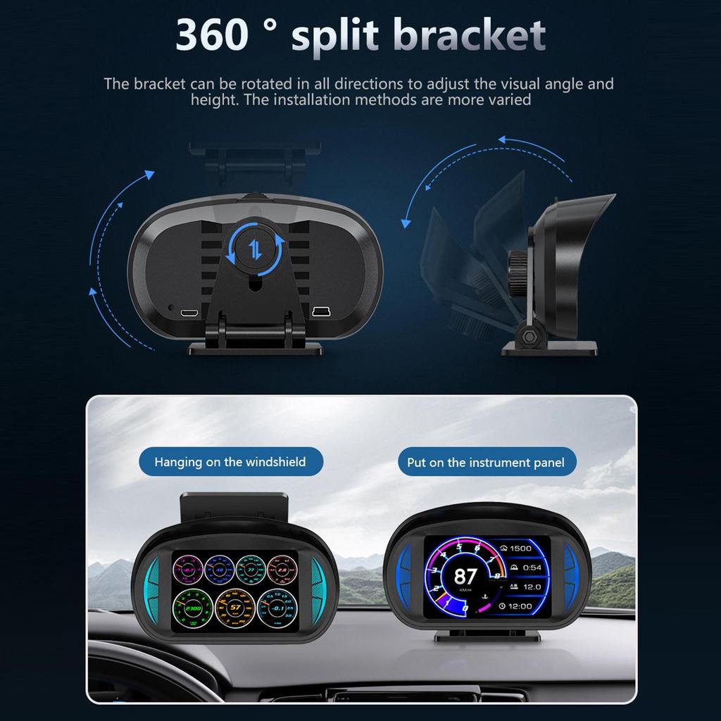 Автомобильный дисплей с многофункциональным OBD GPS-измерителем наклона