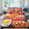 Американский фастфуд пододеяльник комплект полноразмерный пицца хотдог одеяло чехол гамбургер принт комплект постельного белья картофель фри пододеяльник