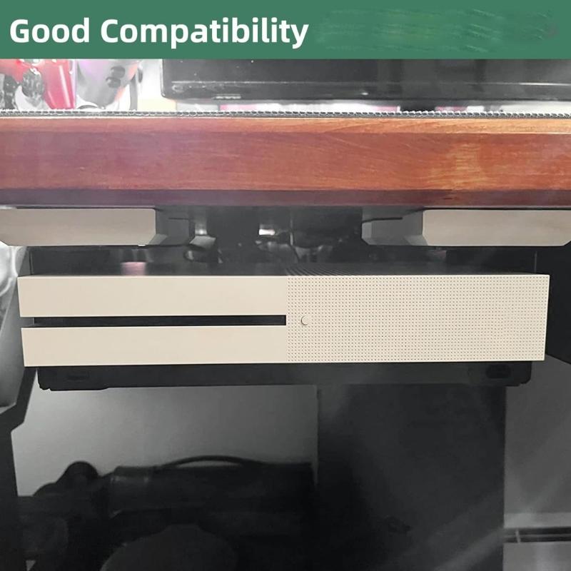 Space Efficient Under Desk Gaming Console Storage Desk Mount Bracket Metal Holder Easy Installation Storage For Gamers