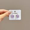 New Fashion Blooming Flowers Stud Earrings for Women Purple Enamel Oil Crystal Earrings Wedding Party Cute Fashion Jewelry Gift