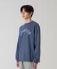 CHAMPION Arch Logo Loose Fit Garment-Dyed Long Sleeve T-Shirt Blue