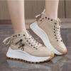Fashion Women Boots Women Sneakers 2025 Autumn New Canvas High-top Breathable Sneakers Women Thick Bottom Heightening Casual Shoes
