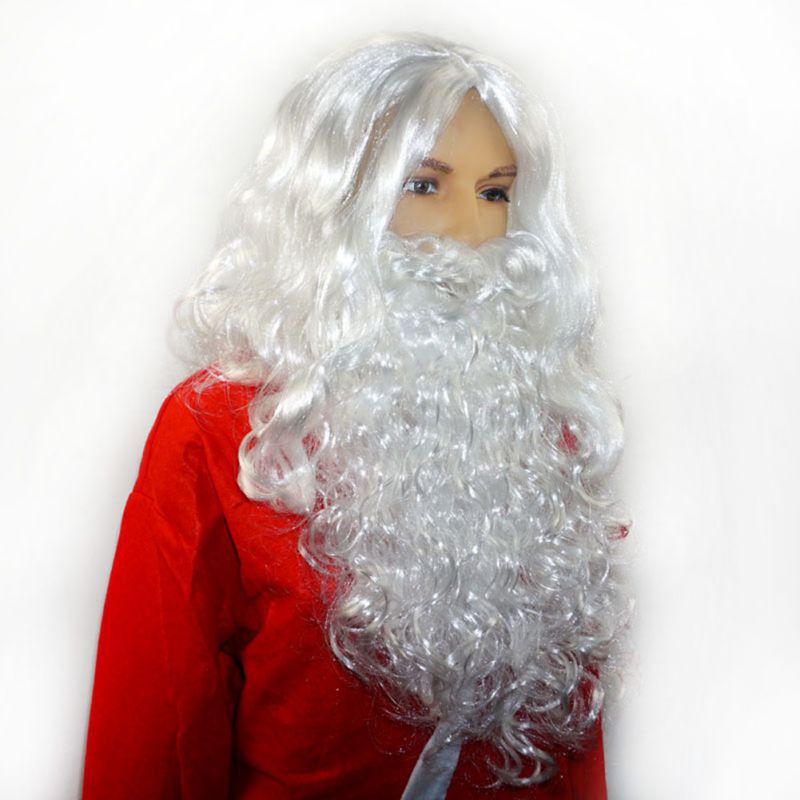 Funny Fake White Santa Claus Beard/Wig Christmas Fancy Cosplay Costume Props Accessories For Teens Adults