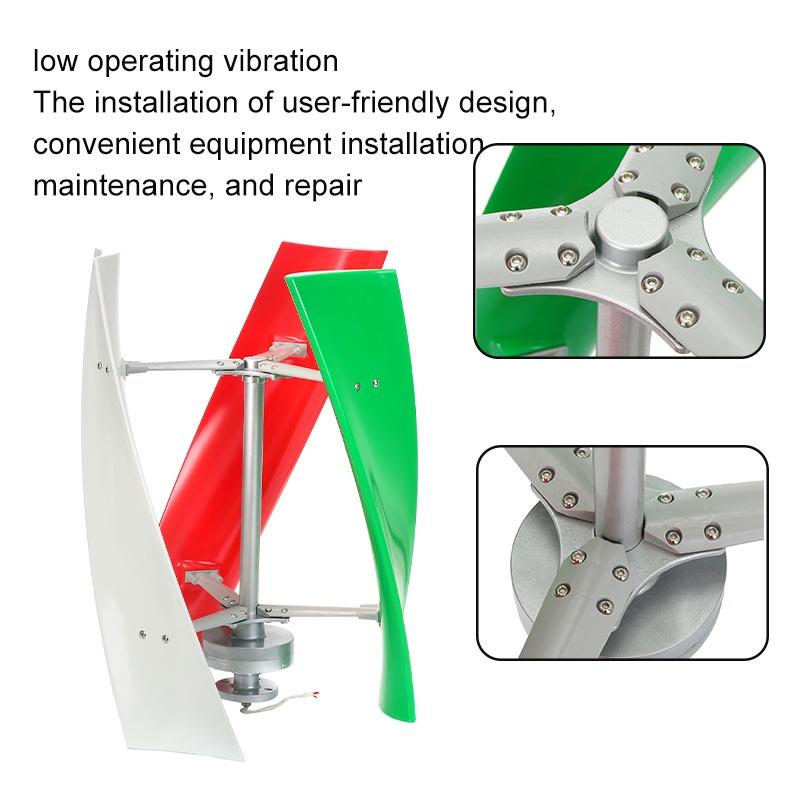 Энергетическая ветряная мельница 400 Вт/600 Вт/800 Вт 12 В/24 В/48 В Фонарь Вертикальная ось Постоянный Маглев Ветрогенератор с MPPT-контроллером
