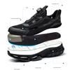 Men Rotating Button Work Sneakers Steel Toe Shoes Air Cushion Safety Boots Anti-Smash Work Shoes Indestructible Protective Safety Shoes Sneakers Men
