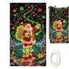 Christmas Door Cover 70x35 Inch Fluorescence Holiday Sign Christmas Front Door Decoration Cover For Porch Farmhouse Indoor