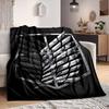 1Pc Attack Titan Emblem Flannel Blanket, Soft And Comfortable, Casual Warm, Camping Travel, Christmas, Halloween Xmas Gift L1393