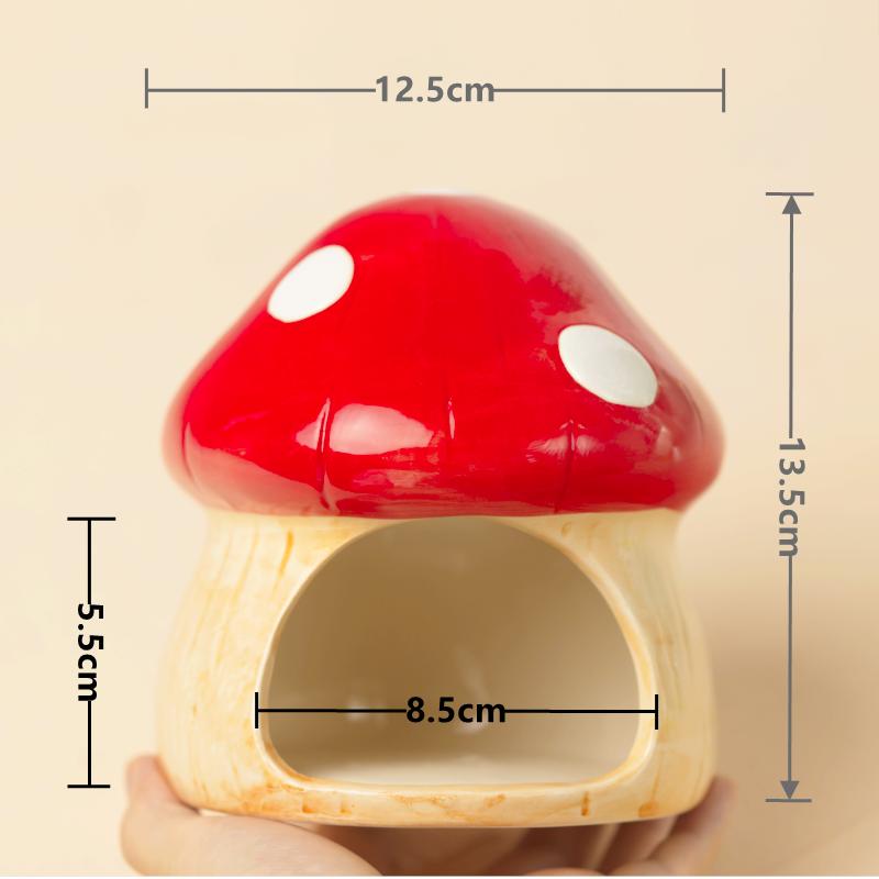 Cute Ceramic Mushroom House Pet Items Hamster Cage Small Pet Bowl For Rabbit Ferret Rat Chinchilla Hedgehog Pet Products