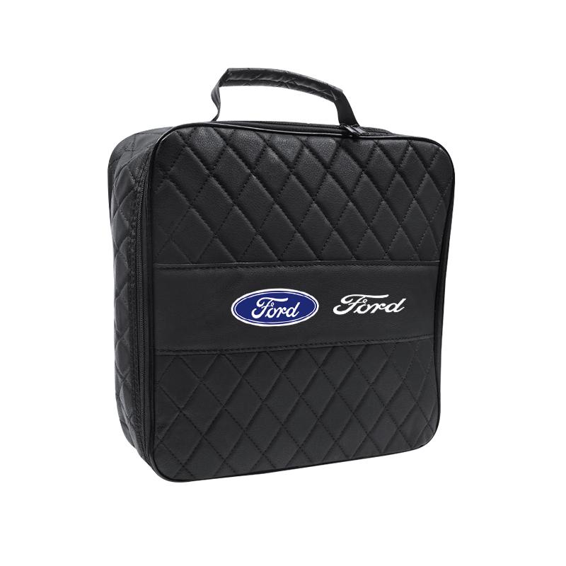 AAAMX1 Car Charging Cable Storage Carry Bag Organizer Box Car Interiors For Ford Focus Fiesta C-Max ST Mondeo Transit MK2 MK3 MAX F150