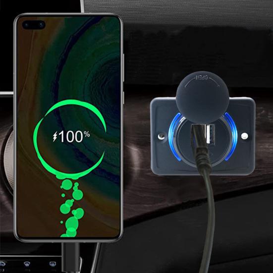 Двойное USB гнездо для автомобильного зарядного устройства 3.1A Розетка питания Двухпортовый адаптер для быстрой автомобильной зарядки со светодиодным индикатором 12В-24В Станция быстрой зарядки для телефонов, планшетов