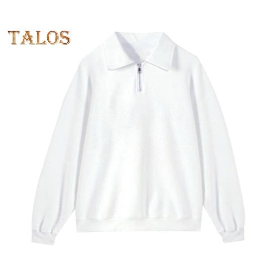 Мужская толстовка с лацканами, повседневный свитер с длинным рукавом и воротником-молнией, свободный крой, однотонный топ для уличной спортивной повседневной носки