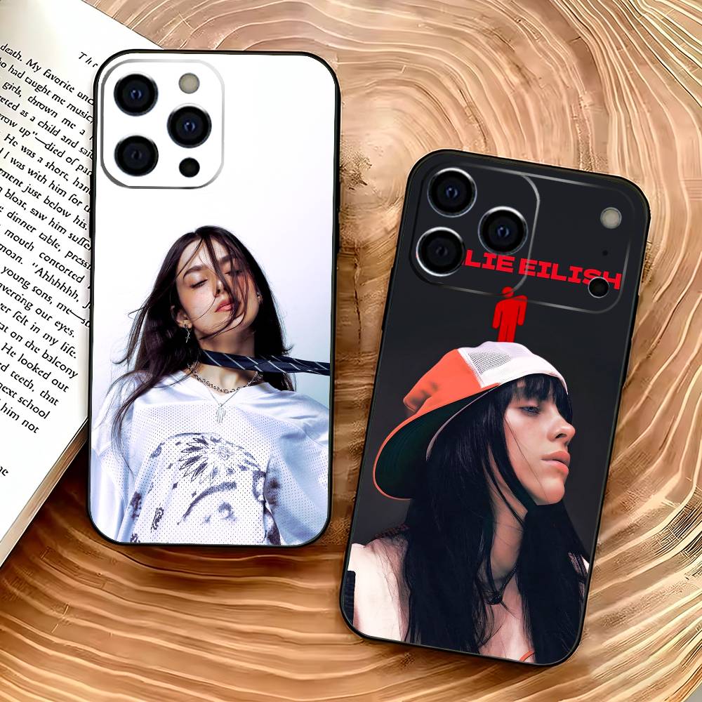 Чехол для телефона singer B-Billie Eilish для iPhone 17,16,15,14,13,12,11,Plus,Pro,Max,Plus,XS, мягкий чехол Черный силикон