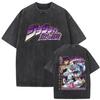 Washed Anime T-Shirt Bizarre Vintage T-Shirt Muol T-Shirt Graphic Casual Mmha Male Female Adventure Avdad